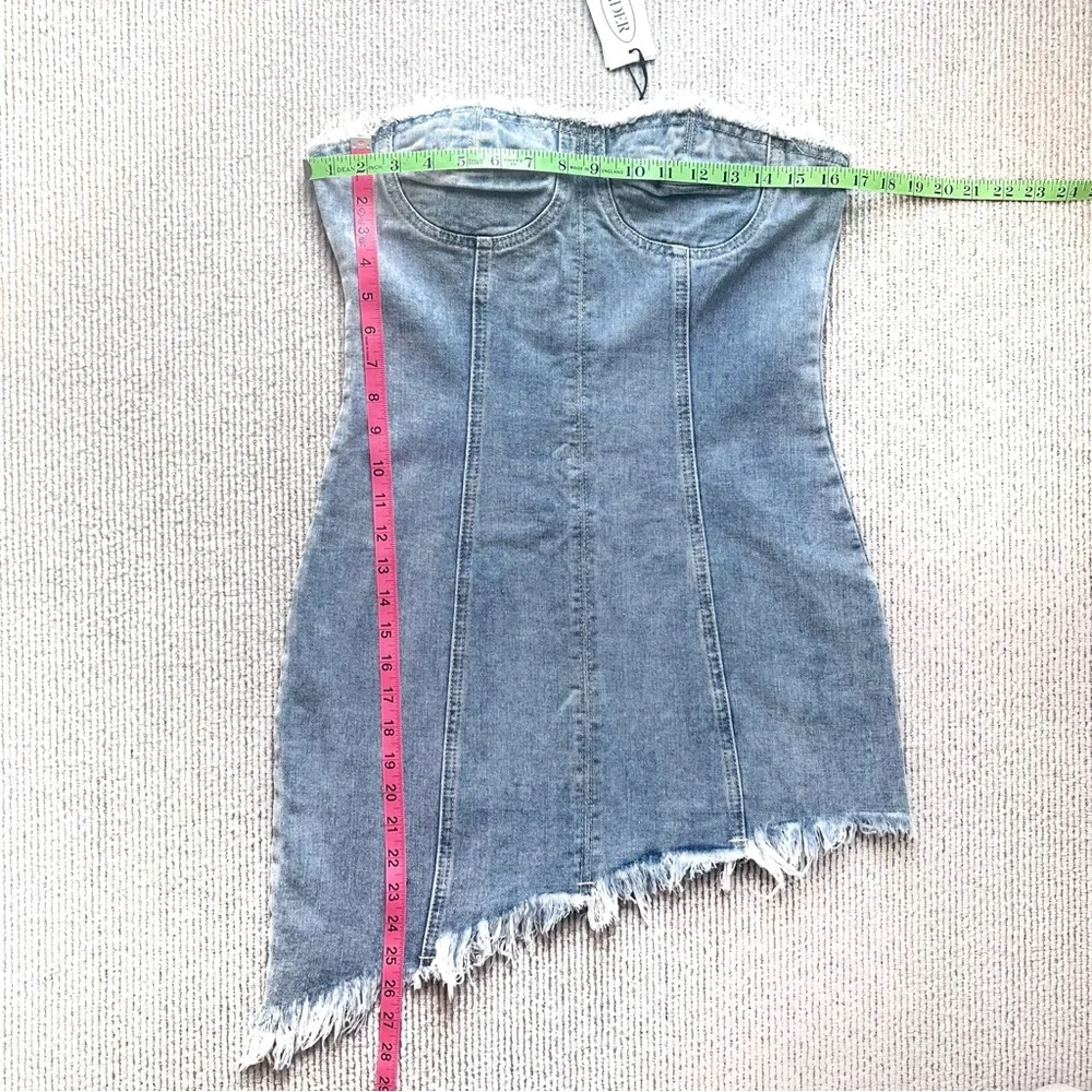 Cider Denim Dress  Strapless Light Blue size M - Picture 5 of 10